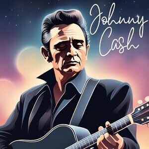 Johnny Cash Graphic Print | Vintage Music Artwork | Country Legend Poster